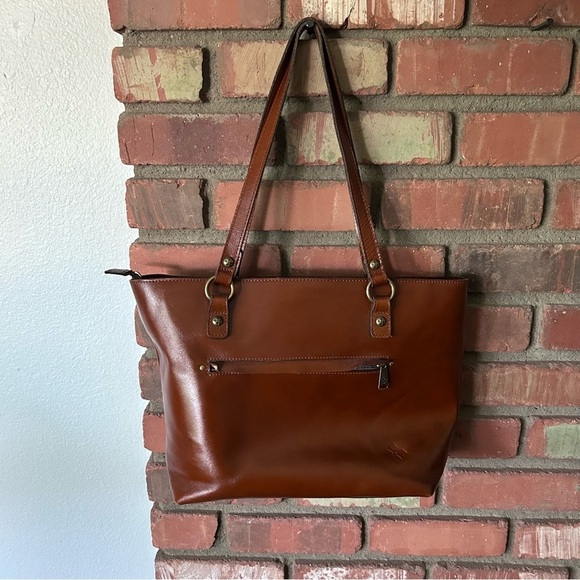 Patricia Nash Alessano Leather Shoulder Bag in Dark Tan - Picture 1 of 12